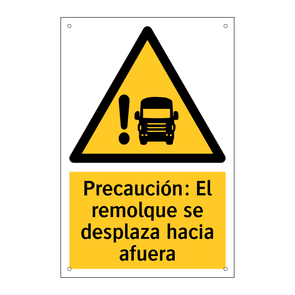 Precaución: El remolque se desplaza hacia afuera