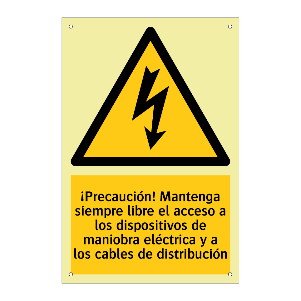 ¡Precaución! Mantenga siempre libre el acceso a los dispositivos de maniobra eléctrica y a los cables de distribución