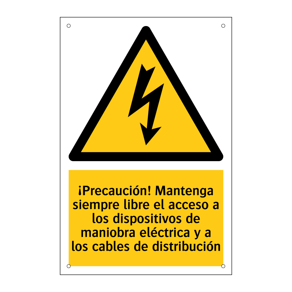 ¡Precaución! Mantenga siempre libre el acceso a los dispositivos de maniobra eléctrica y a los cables de distribución
