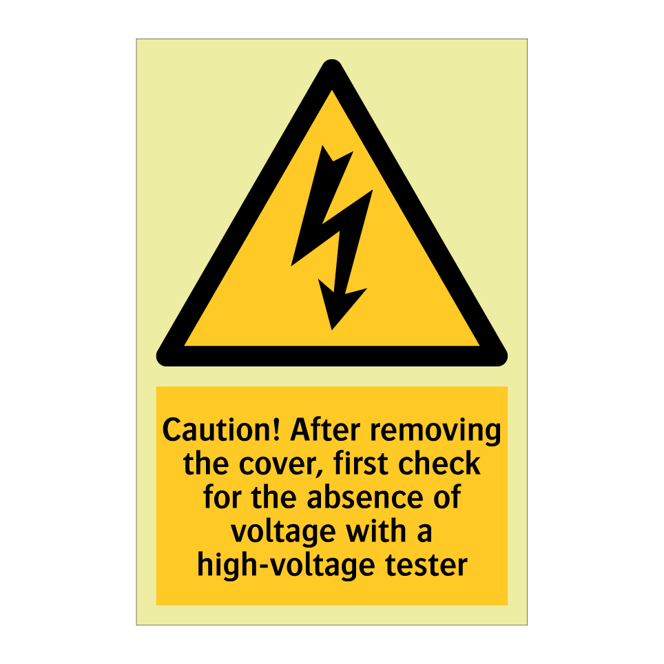 Caution! After removing the cover, first check for the absence of voltage with a high-voltage tester