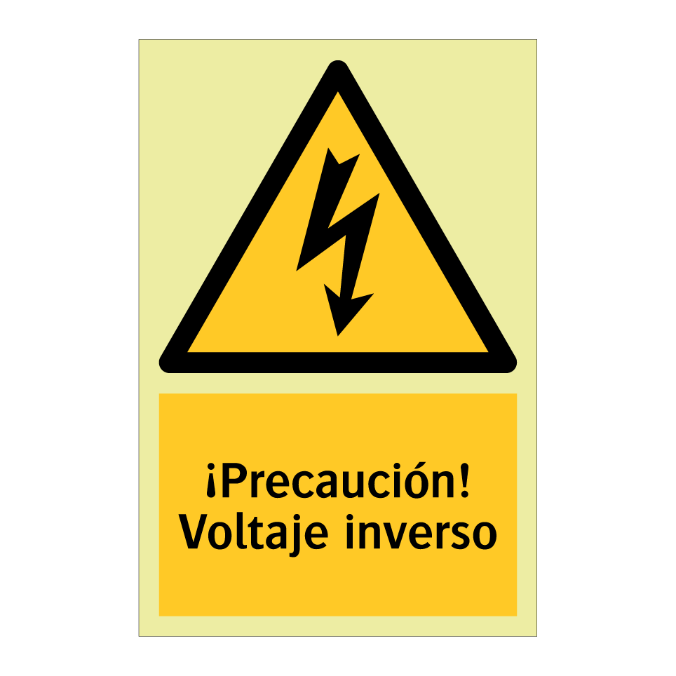 ¡Precaución! Voltaje inverso