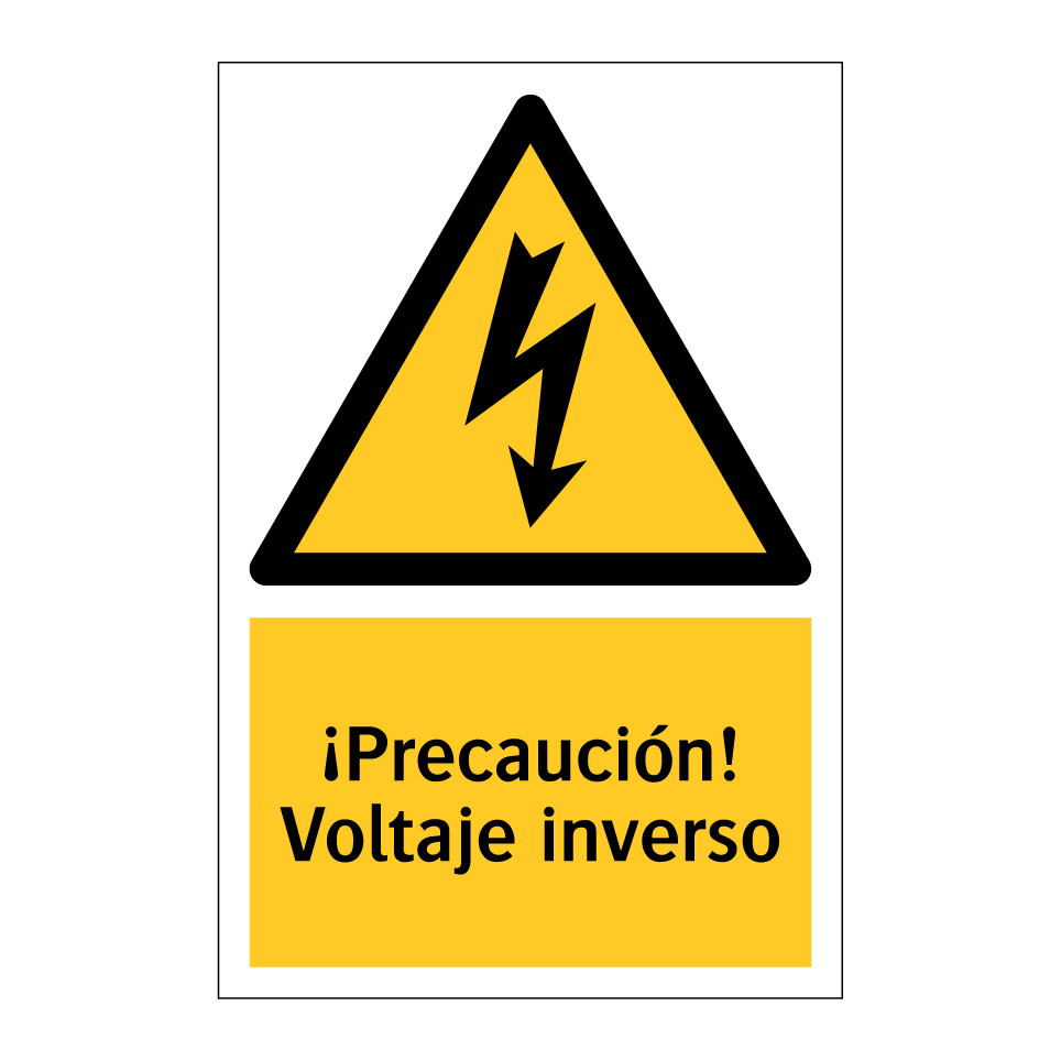 ¡Precaución! Voltaje inverso