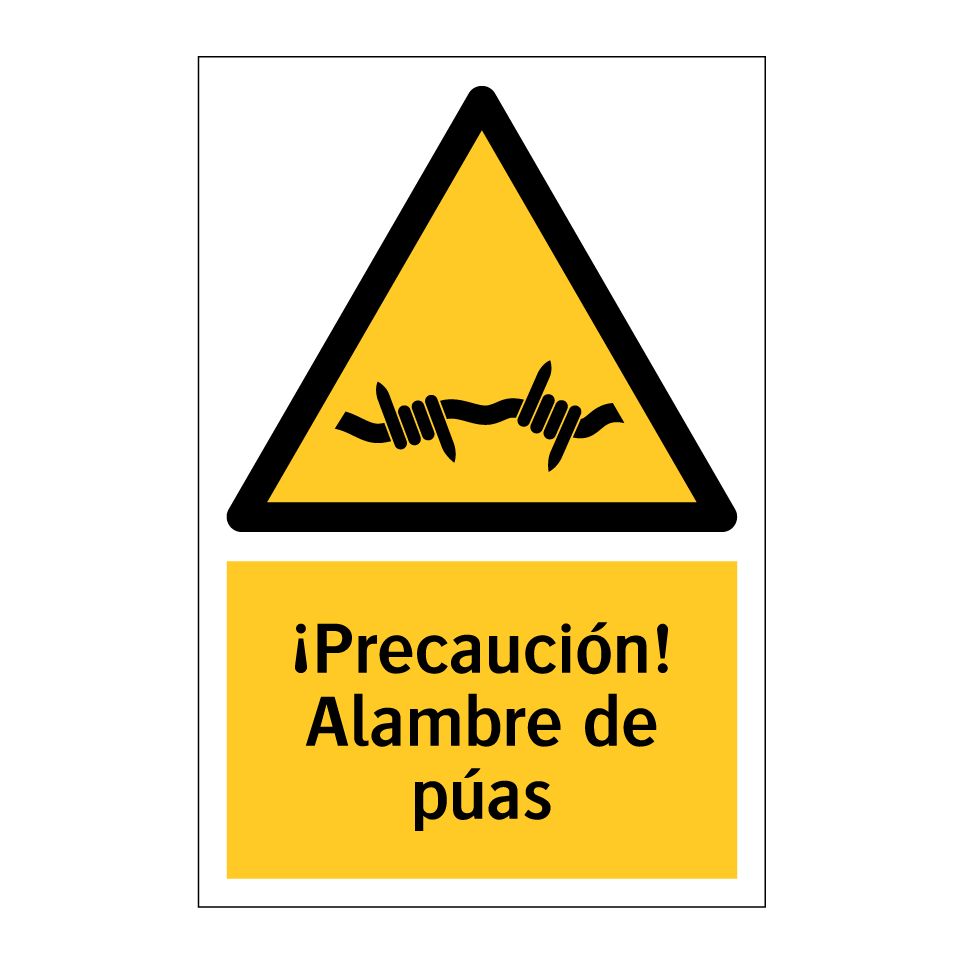 ¡Precaución! Alambre de púas