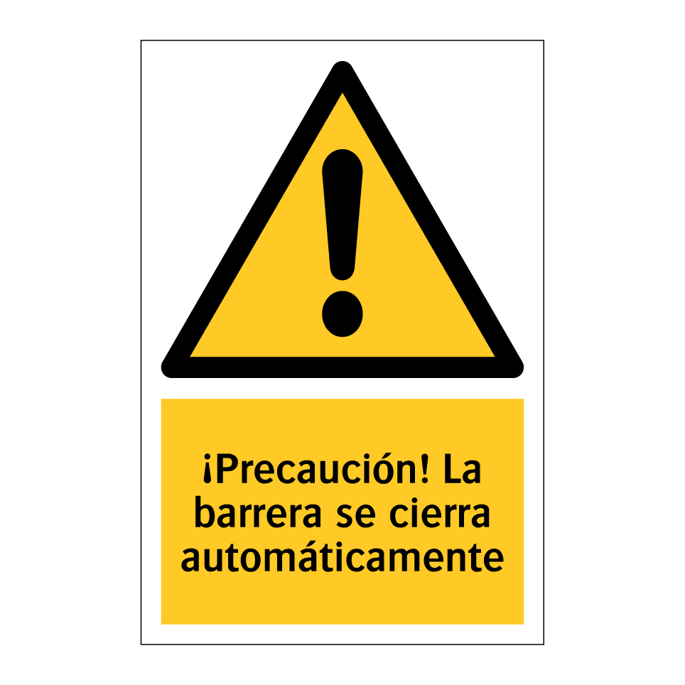 ¡Precaución! La barrera se cierra automáticamente