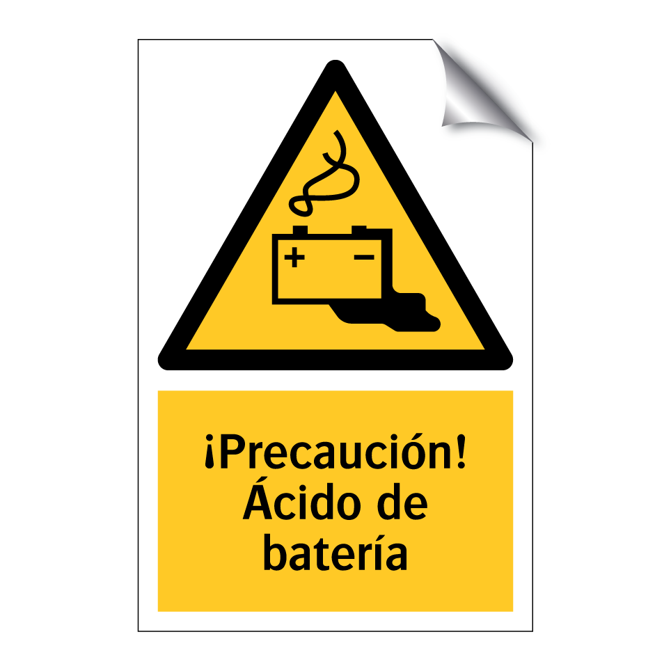 ¡Precaución! Ácido de batería