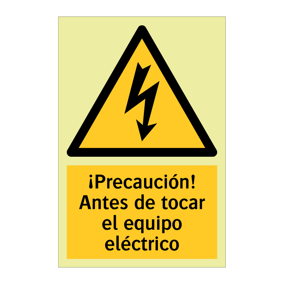 ¡Precaución! Antes de tocar el equipo eléctrico