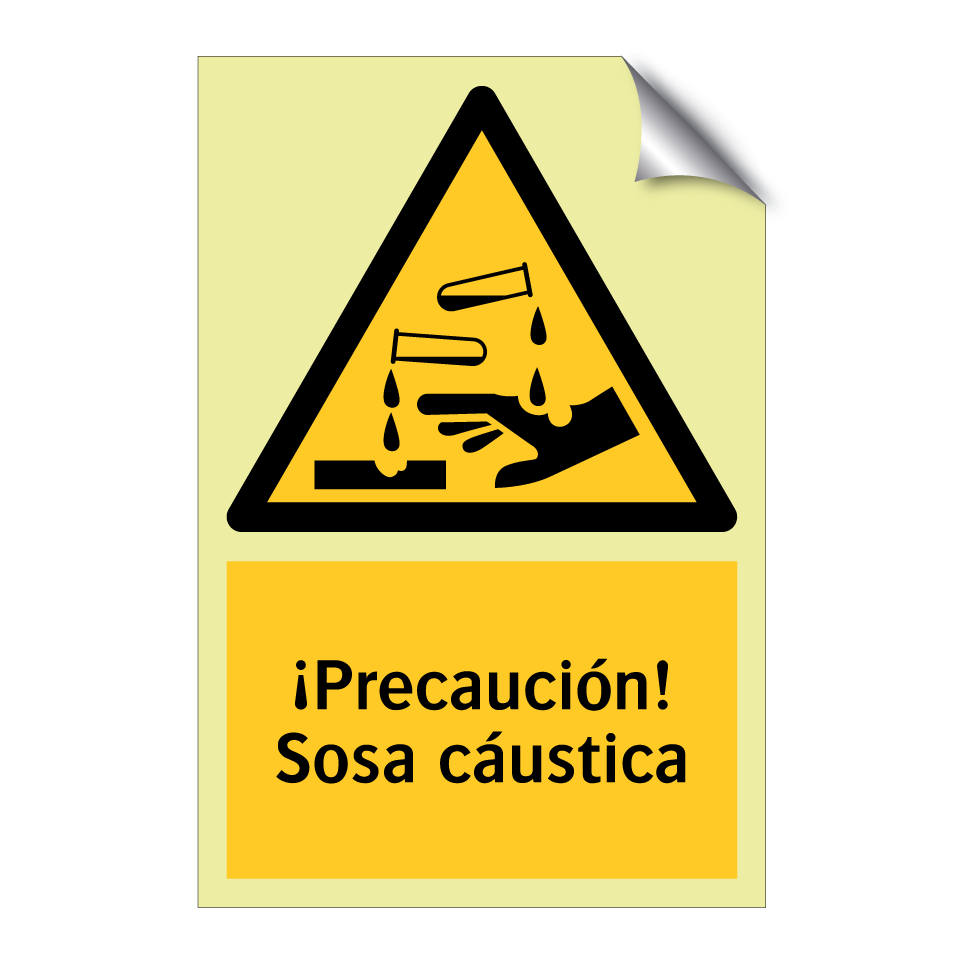 ¡Precaución! Sosa cáustica