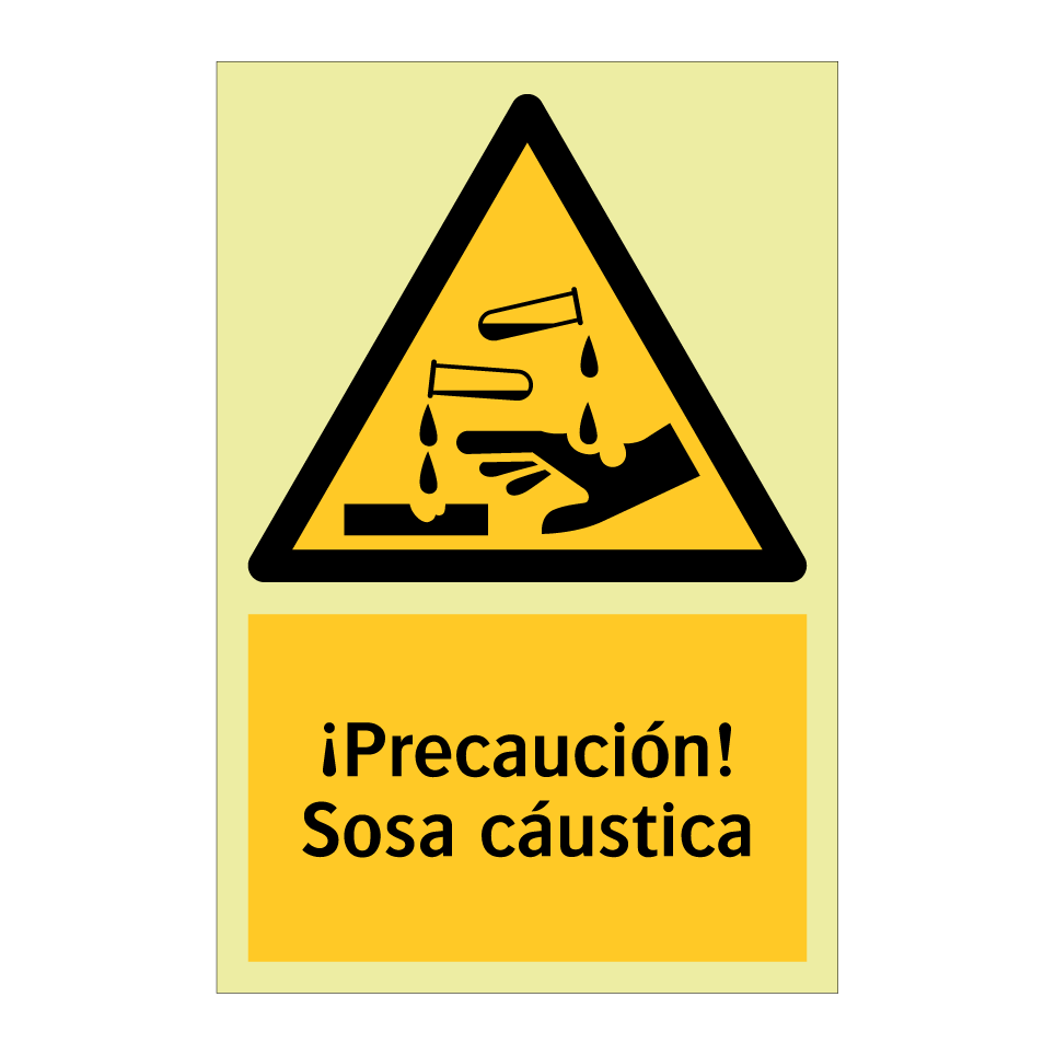 ¡Precaución! Sosa cáustica