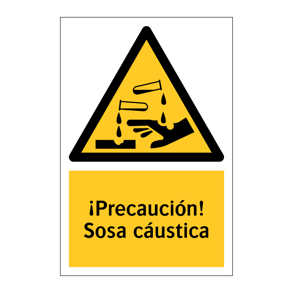 ¡Precaución! Sosa cáustica