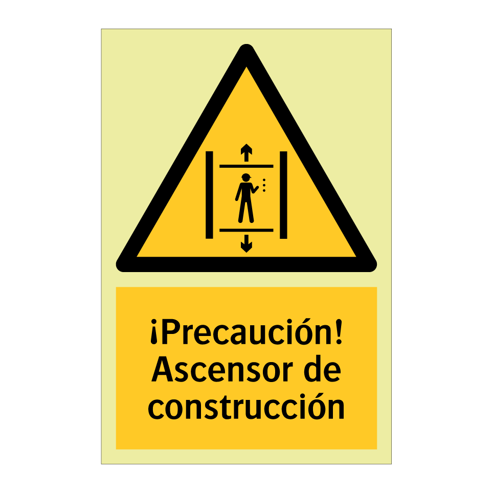 ¡Precaución! Ascensor de construcción
