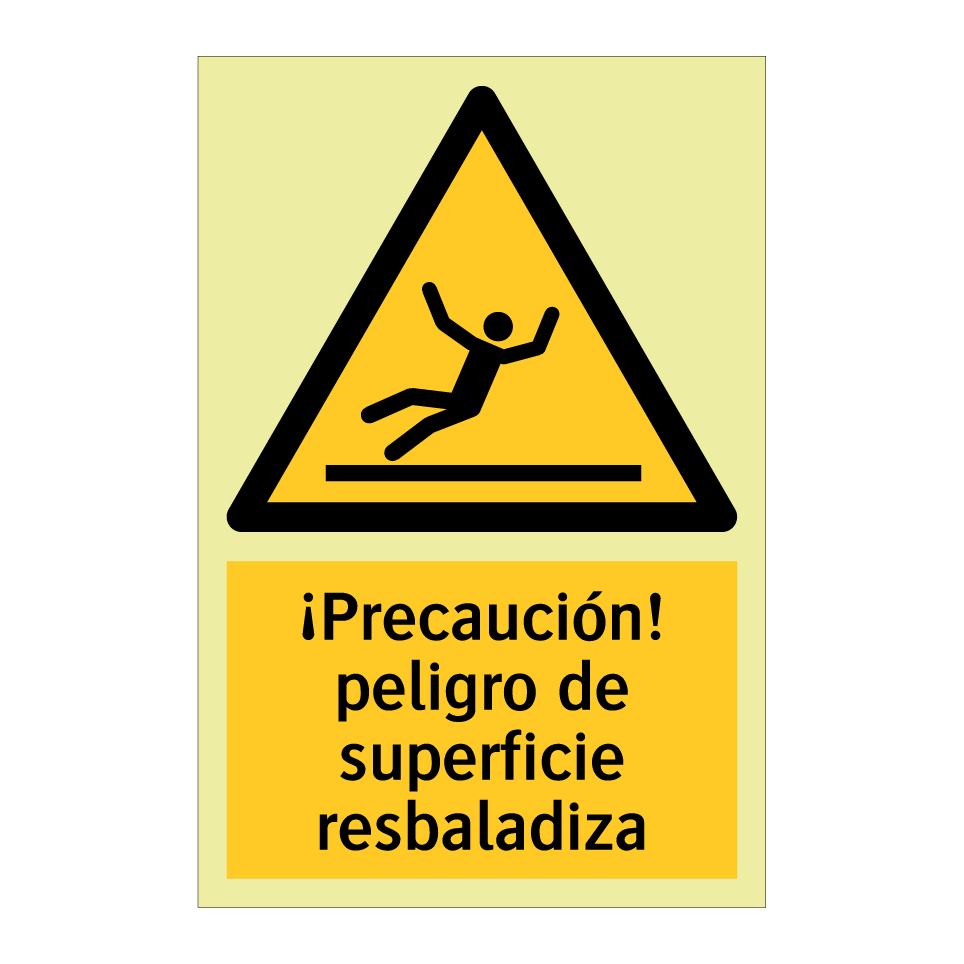 ¡Precaución! peligro de superficie resbaladiza