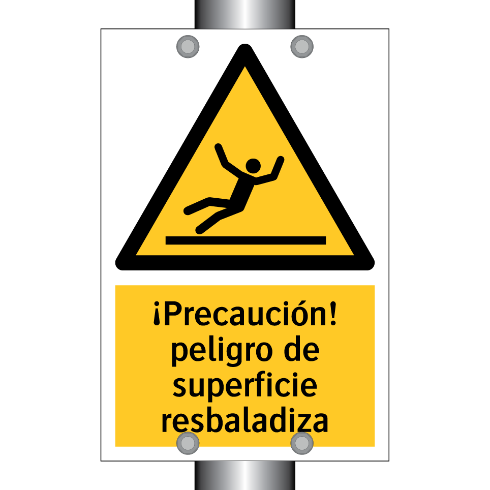 ¡Precaución! peligro de superficie resbaladiza