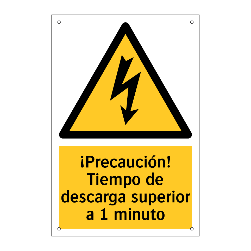 ¡Precaución! Tiempo de descarga superior a 1 minuto
