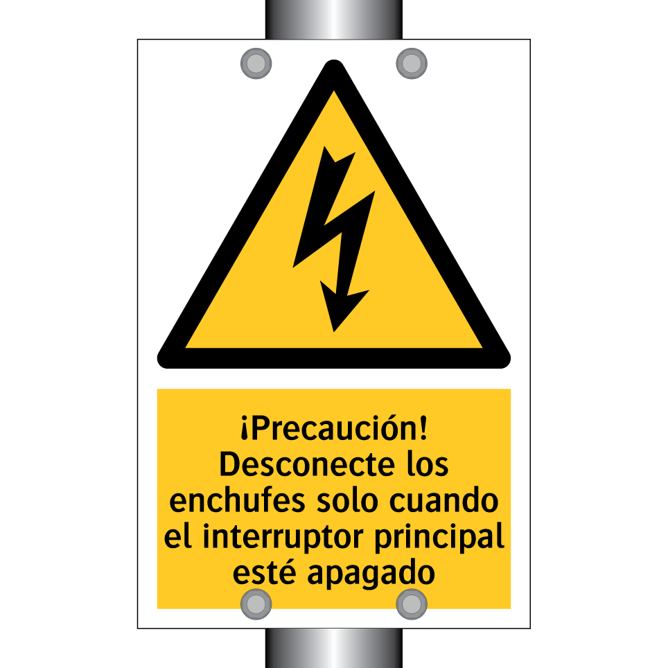 ¡Precaución! Desconecte los enchufes solo cuando el interruptor principal esté apagado