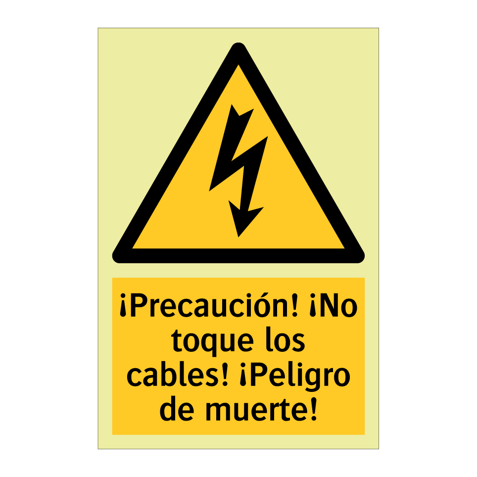 ¡Precaución! ¡No toque los cables! ¡Peligro de muerte!