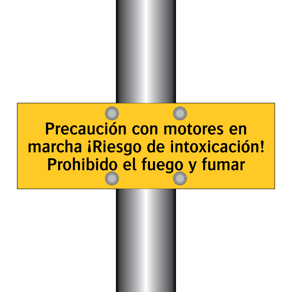 Precaución con motores en marcha ¡Riesgo de intoxicación! Prohibido el fuego y fumar