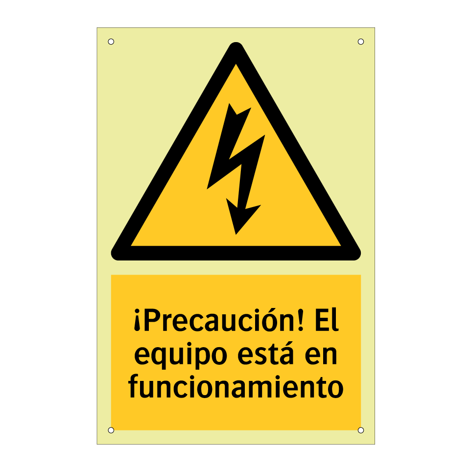 ¡Precaución! El equipo está en funcionamiento