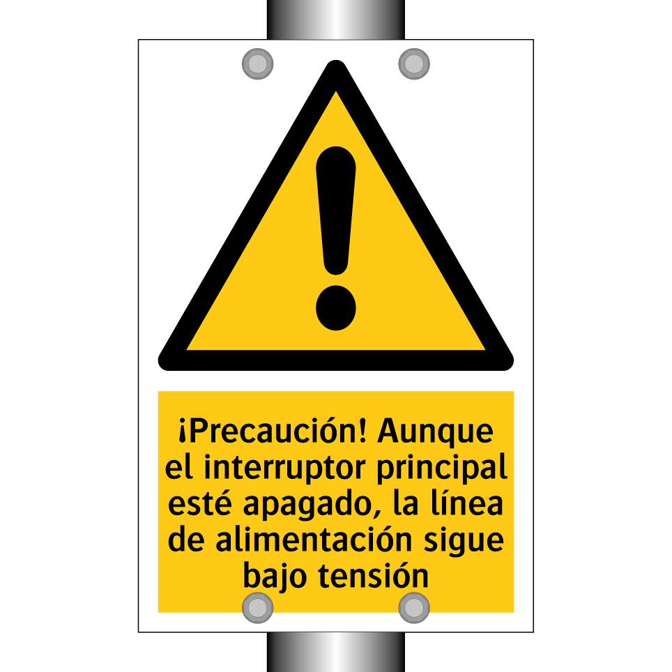 ¡Precaución! Aunque el interruptor principal esté apagado, la línea de alimentación sigue bajo tensión