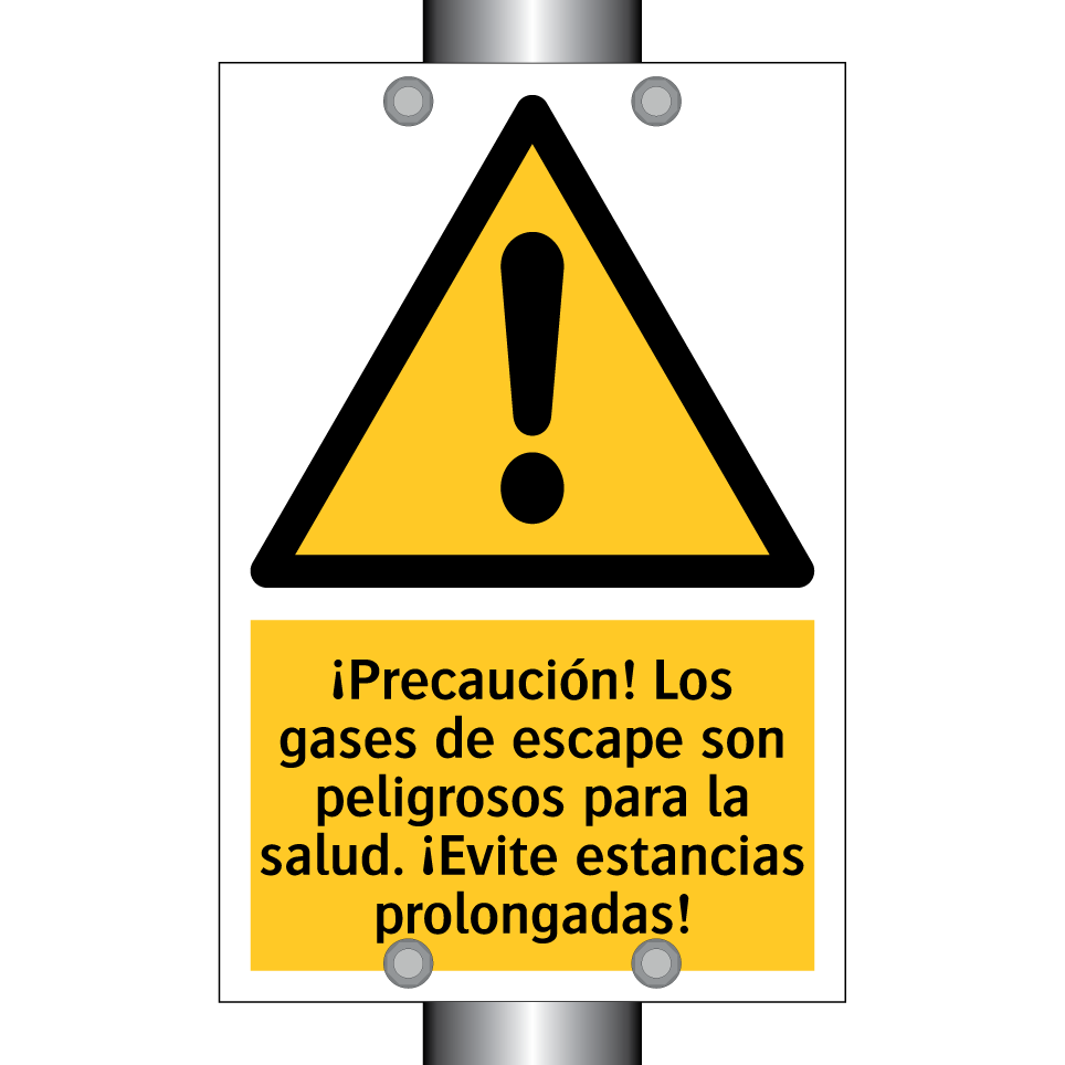 ¡Precaución! Los gases de escape son peligrosos para la salud. ¡Evite estancias prolongadas!