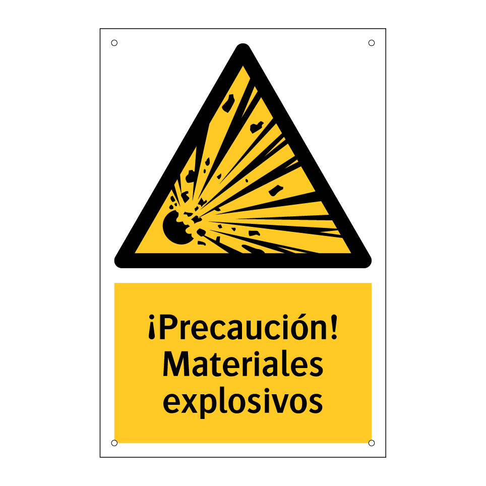 ¡Precaución! Materiales explosivos
