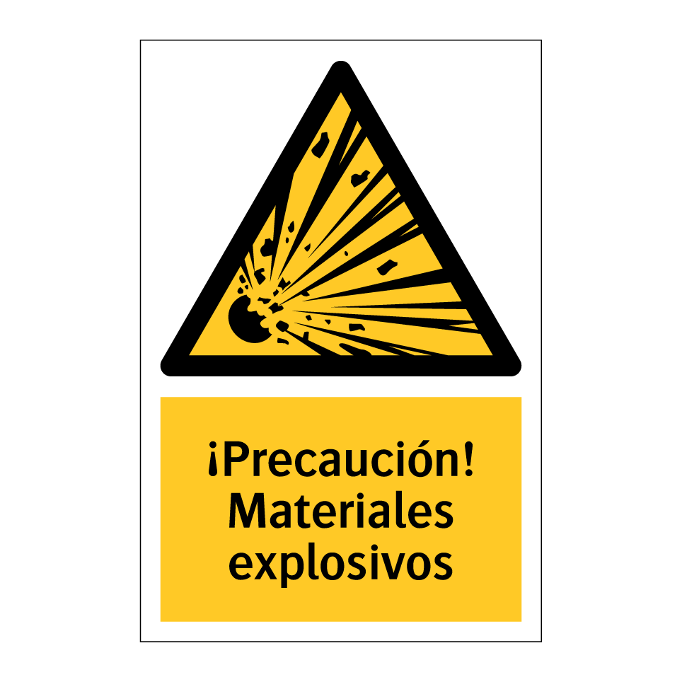 ¡Precaución! Materiales explosivos