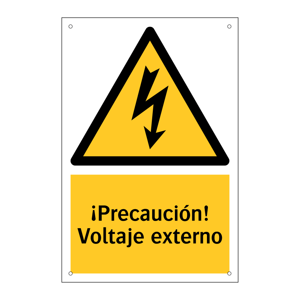¡Precaución! Voltaje externo