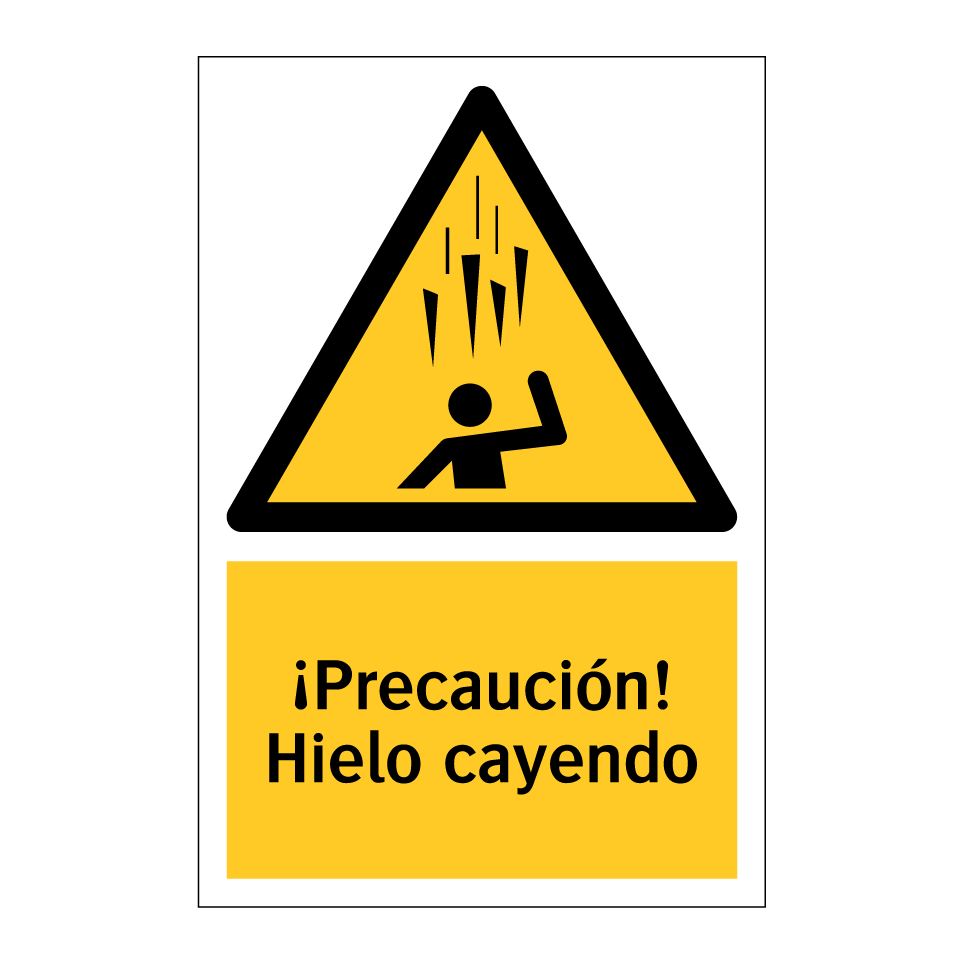¡Precaución! Hielo cayendo
