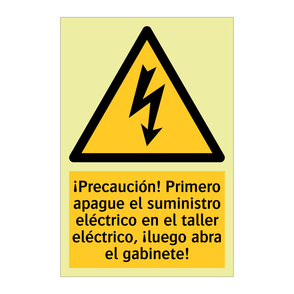 ¡Precaución! Primero apague el suministro eléctrico en el taller eléctrico, ¡luego abra el gabinete!
