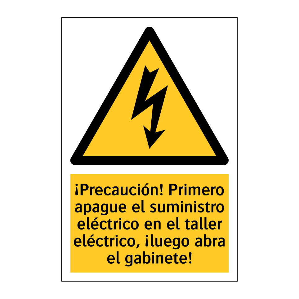 ¡Precaución! Primero apague el suministro eléctrico en el taller eléctrico, ¡luego abra el gabinete!