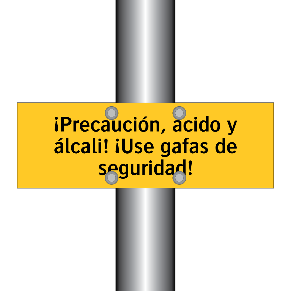 ¡Precaución, ácido y álcali! ¡Use gafas de seguridad!