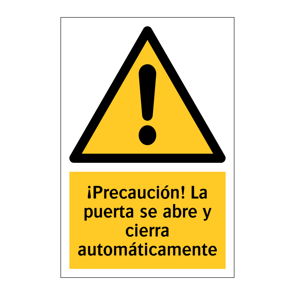 ¡Precaución! La puerta se abre y cierra automáticamente