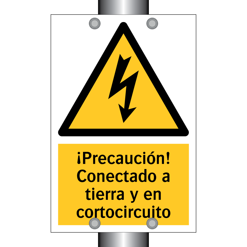 ¡Precaución! Conectado a tierra y en cortocircuito
