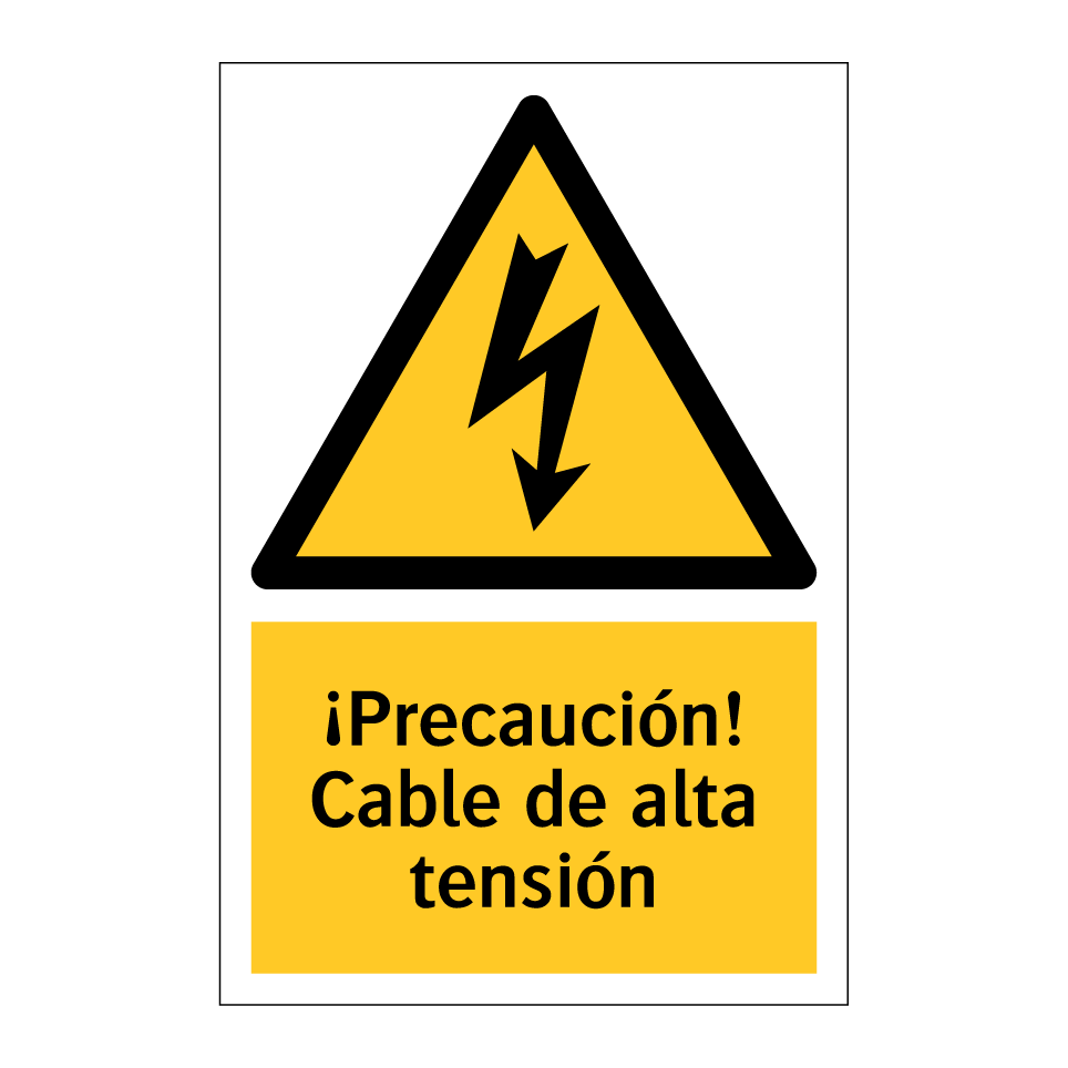 ¡Precaución! Cable de alta tensión