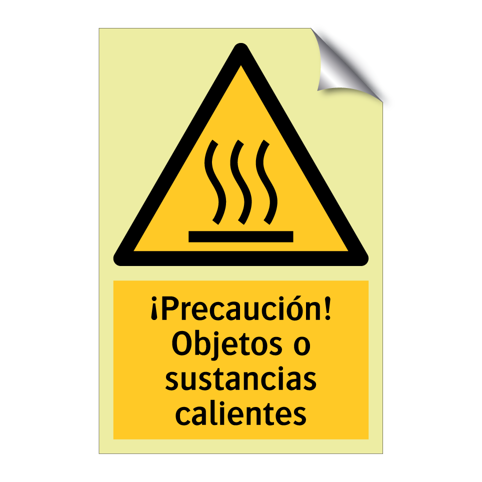 ¡Precaución! Objetos o sustancias calientes