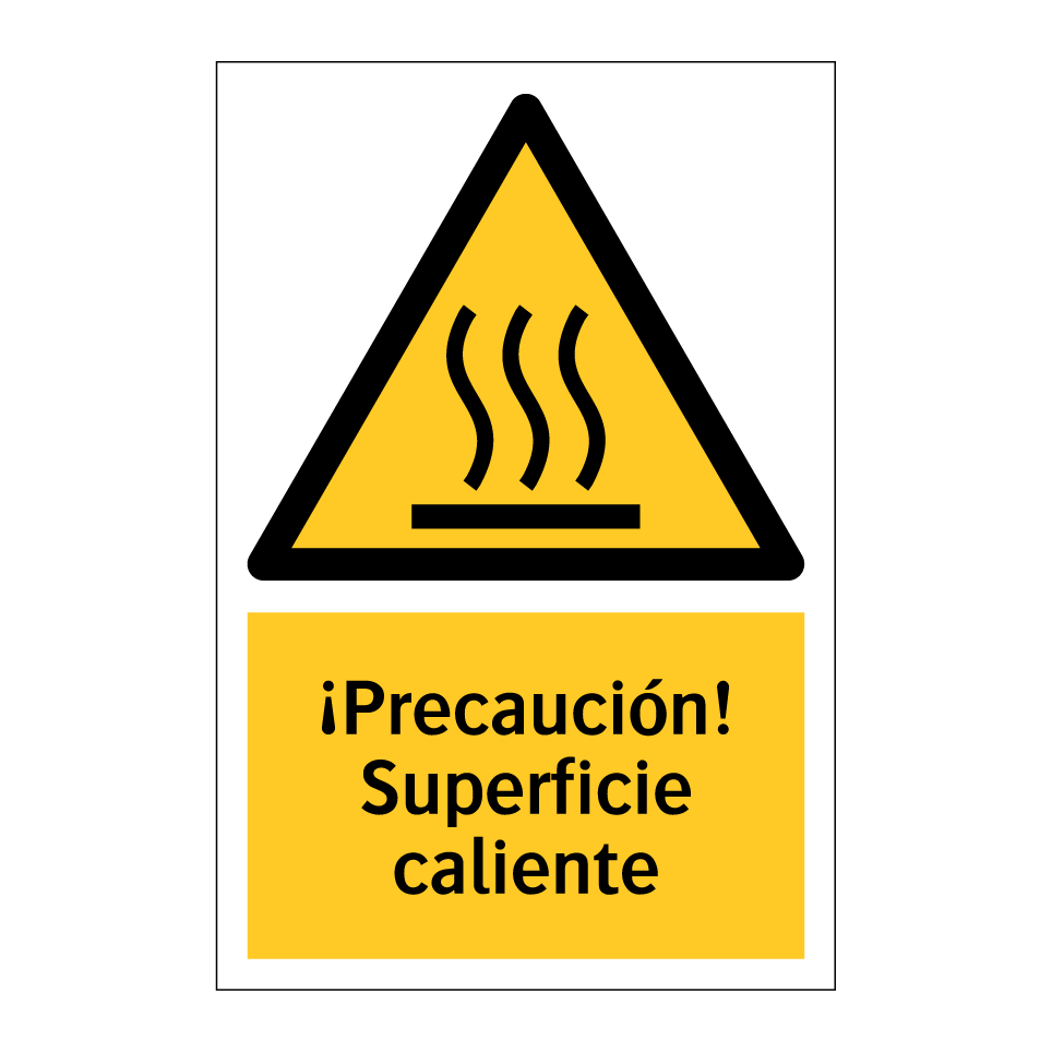 ¡Precaución! Superficie caliente