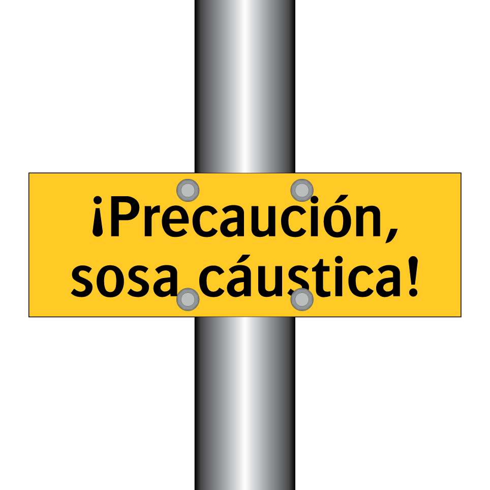 ¡Precaución, sosa cáustica!