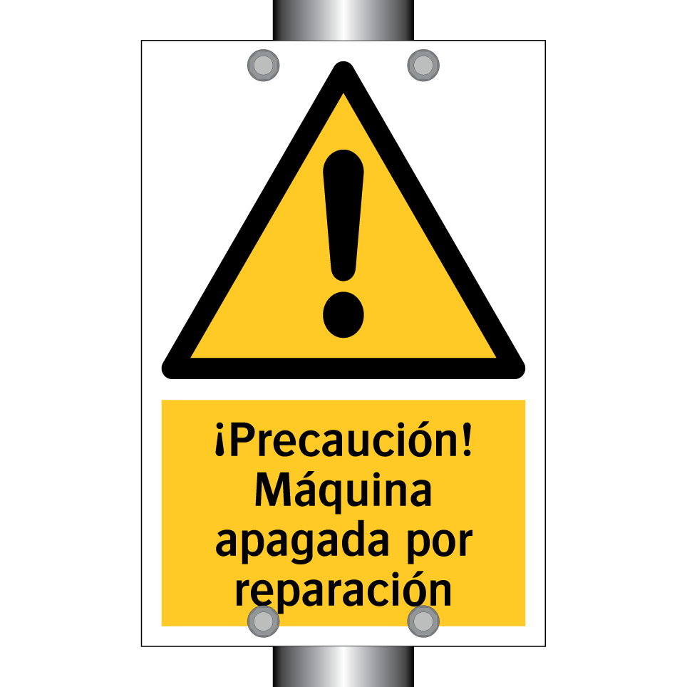 ¡Precaución! Máquina apagada por reparación