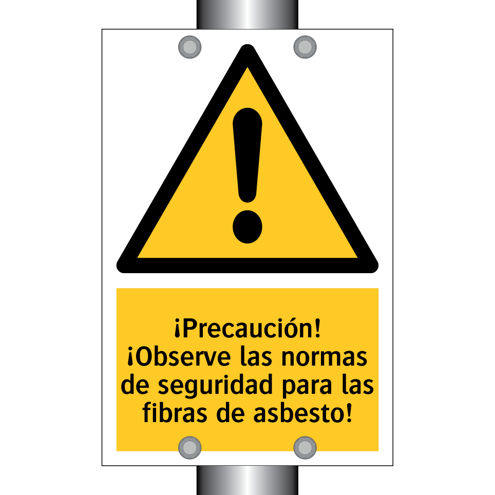 ¡Precaución! ¡Observe las normas de seguridad para las fibras de asbesto!