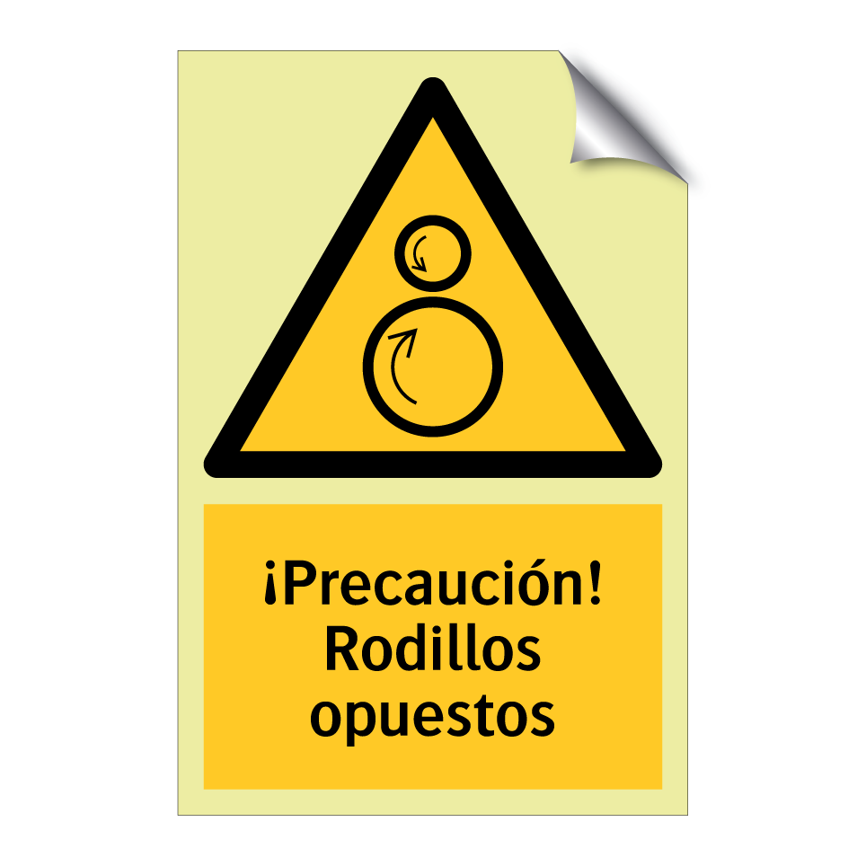 ¡Precaución! Rodillos opuestos