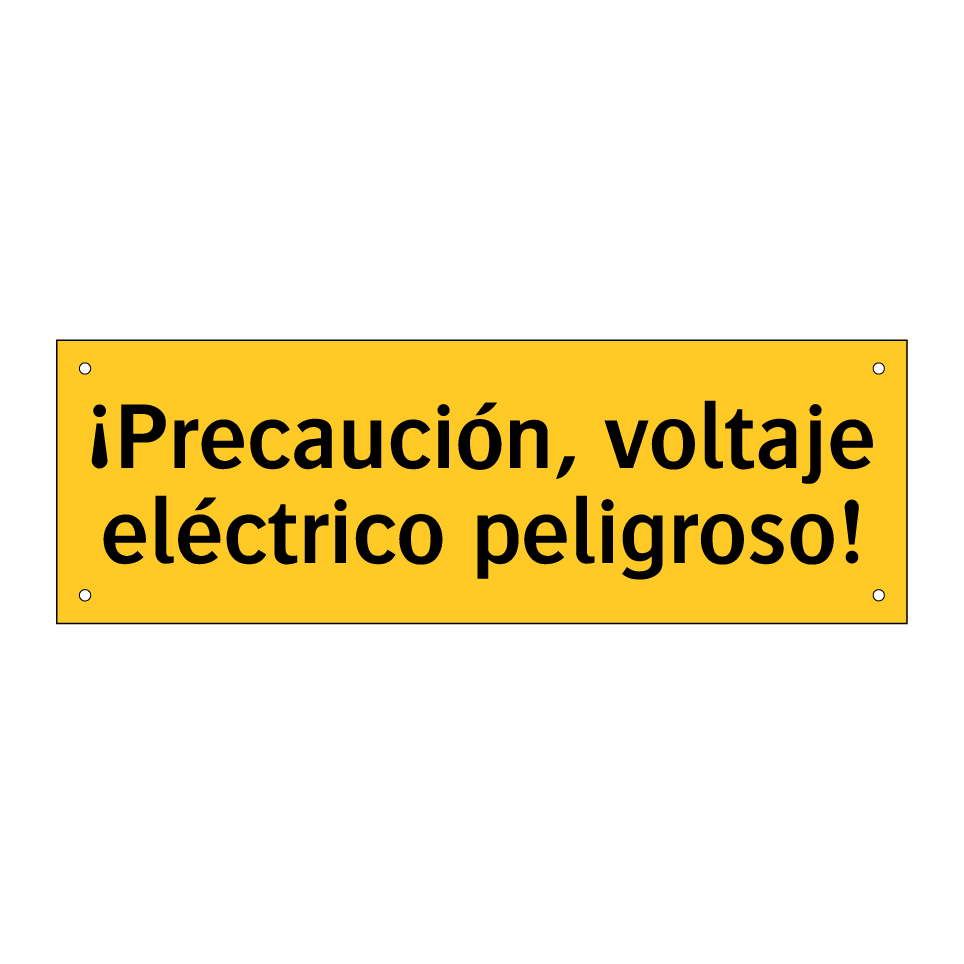 ¡Precaución, voltaje eléctrico peligroso!