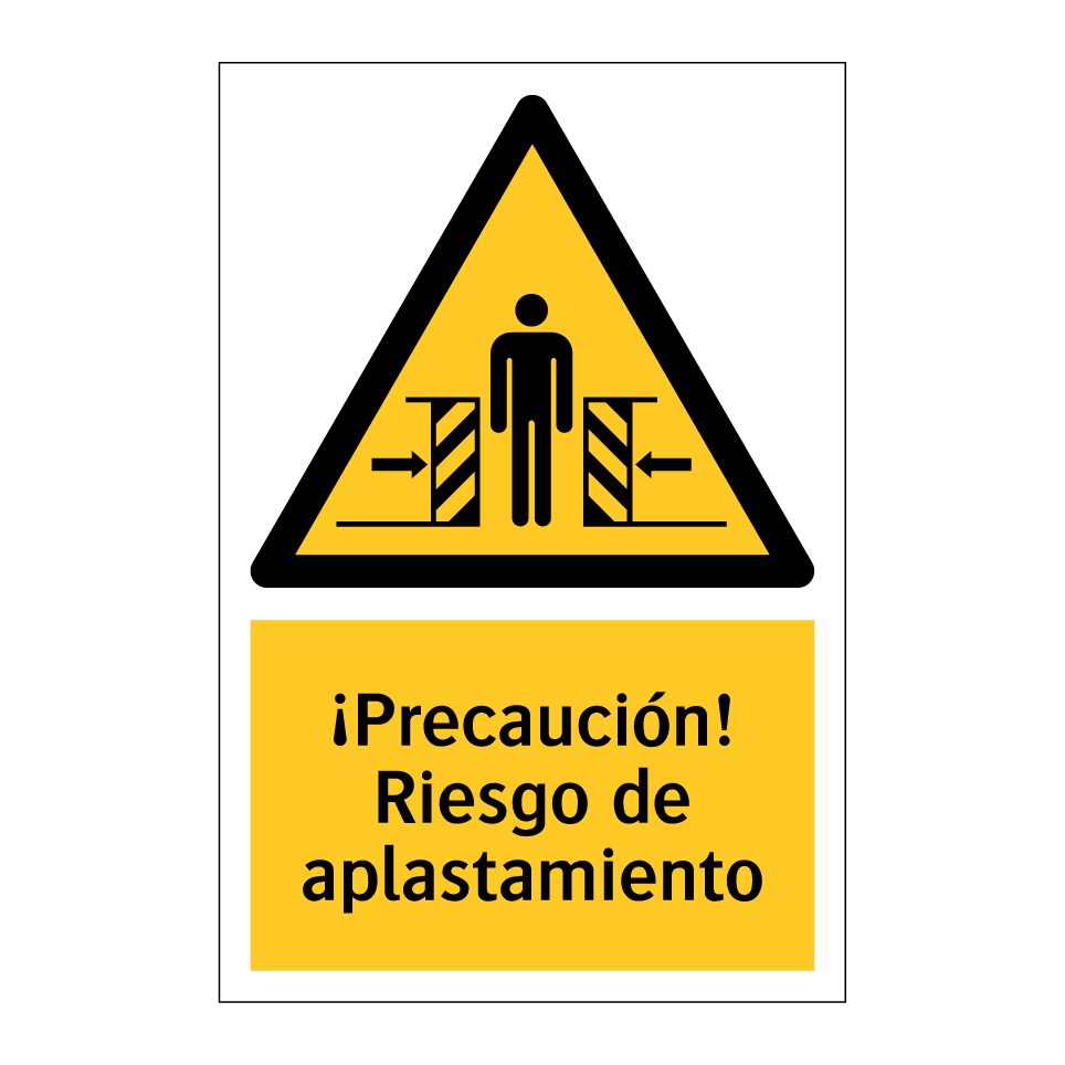 ¡Precaución! Riesgo de aplastamiento