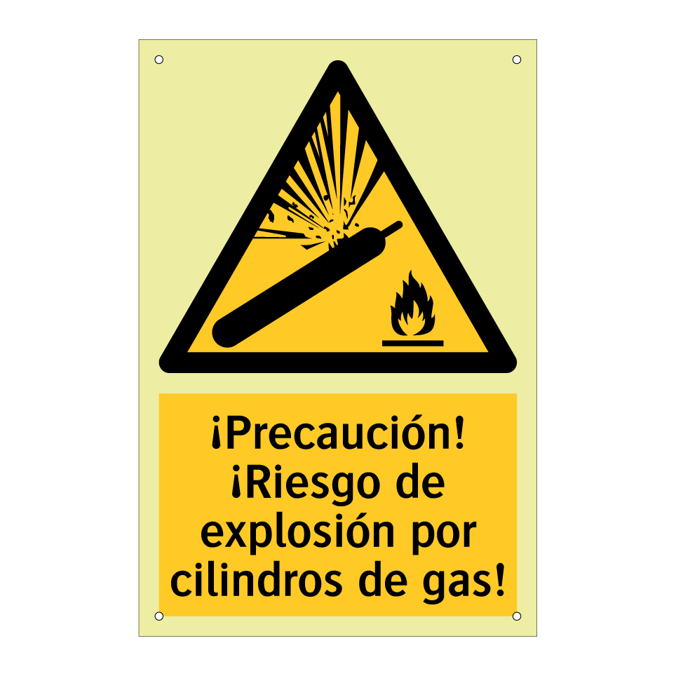 ¡Precaución! ¡Riesgo de explosión por cilindros de gas!