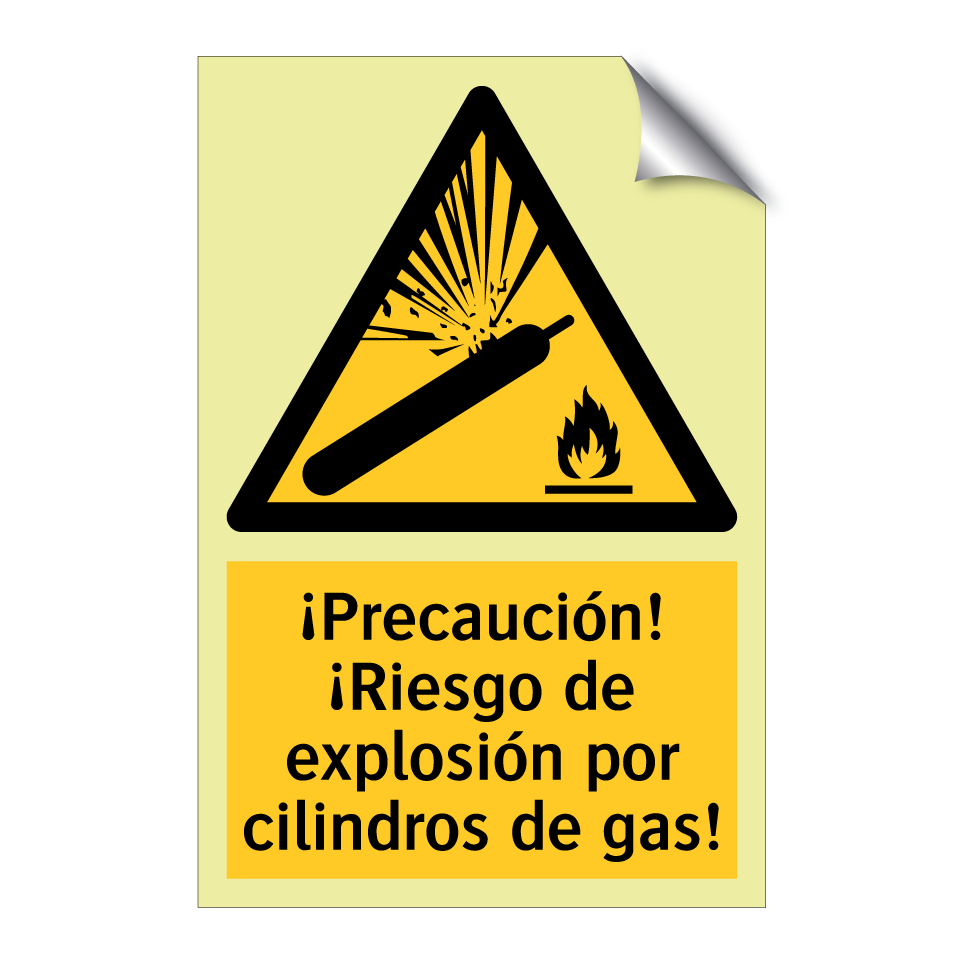¡Precaución! ¡Riesgo de explosión por cilindros de gas!