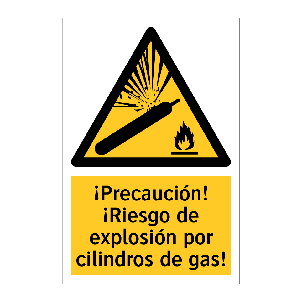 ¡Precaución! ¡Riesgo de explosión por cilindros de gas!