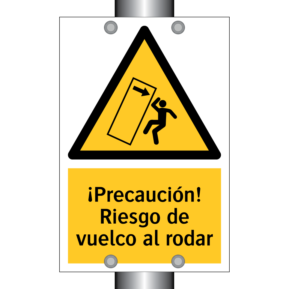 ¡Precaución! Riesgo de vuelco al rodar