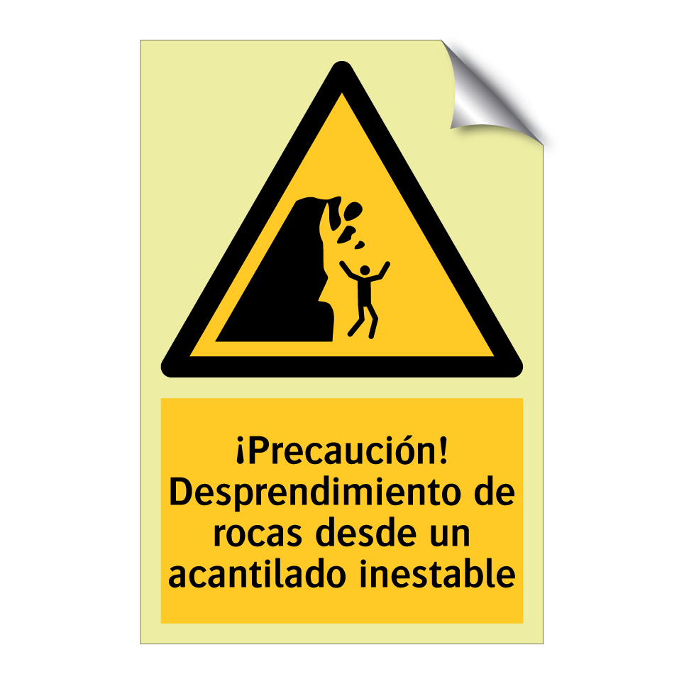 ¡Precaución! Desprendimiento de rocas desde un acantilado inestable