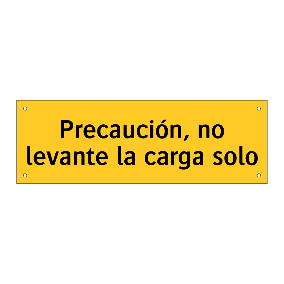 Precaución, no levante la carga solo