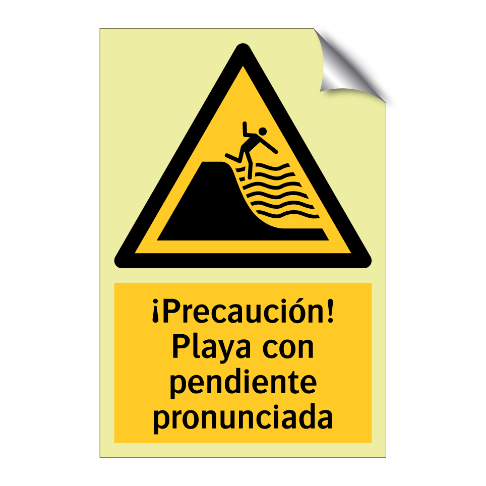¡Precaución! Playa con pendiente pronunciada