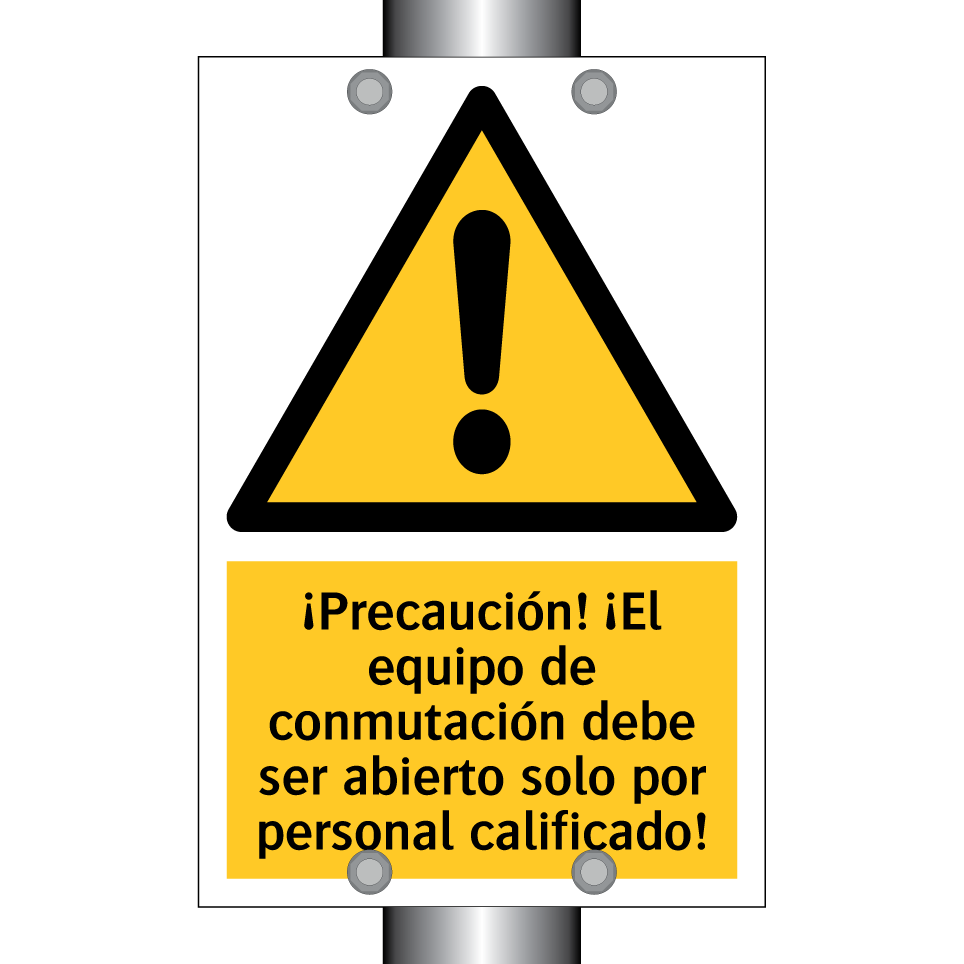 ¡Precaución! ¡El equipo de conmutación debe ser abierto solo por personal calificado!