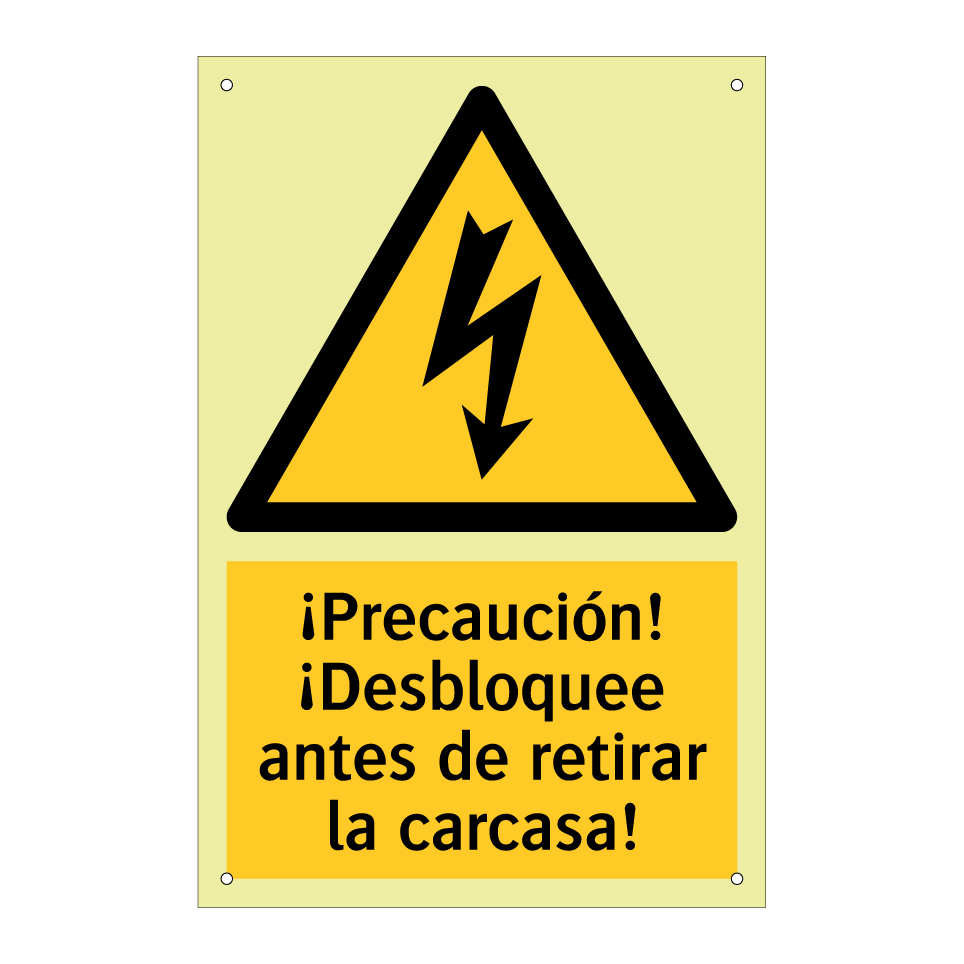 ¡Precaución! ¡Desbloquee antes de retirar la carcasa!